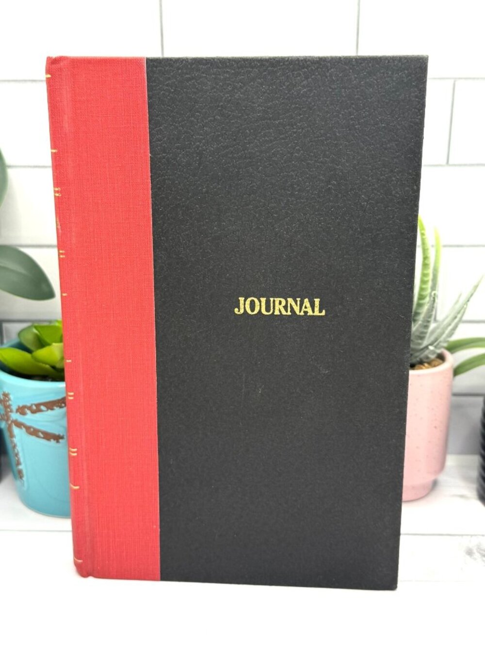 Wilson Jones Hardcover Accounting Journal With Red Spine And Black Cover